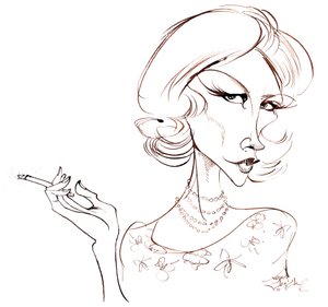 1月ジョーンズ-1978年生まれのアメリカの女優の風刺画 作： Neale Osborne